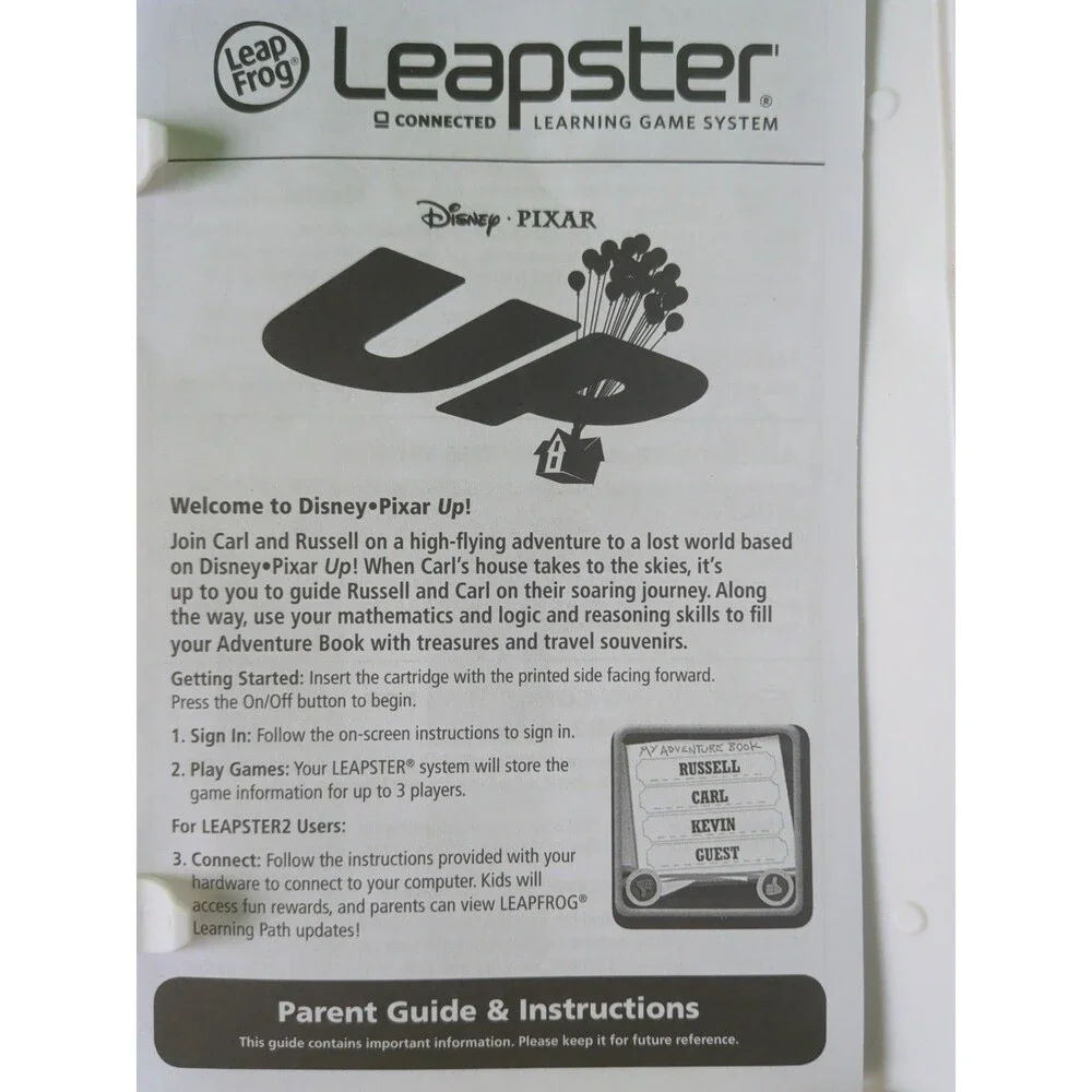 Disney/ Pixar UP game  for LEAP FROG EXPLORER